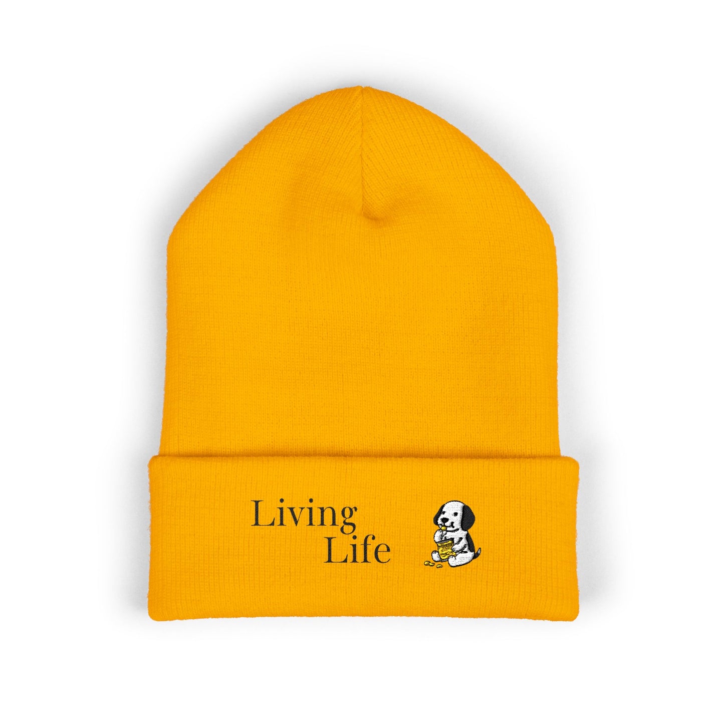 Embroidered Puppy & Duck Cuffed Beanie — Cute Dog Winter Hat