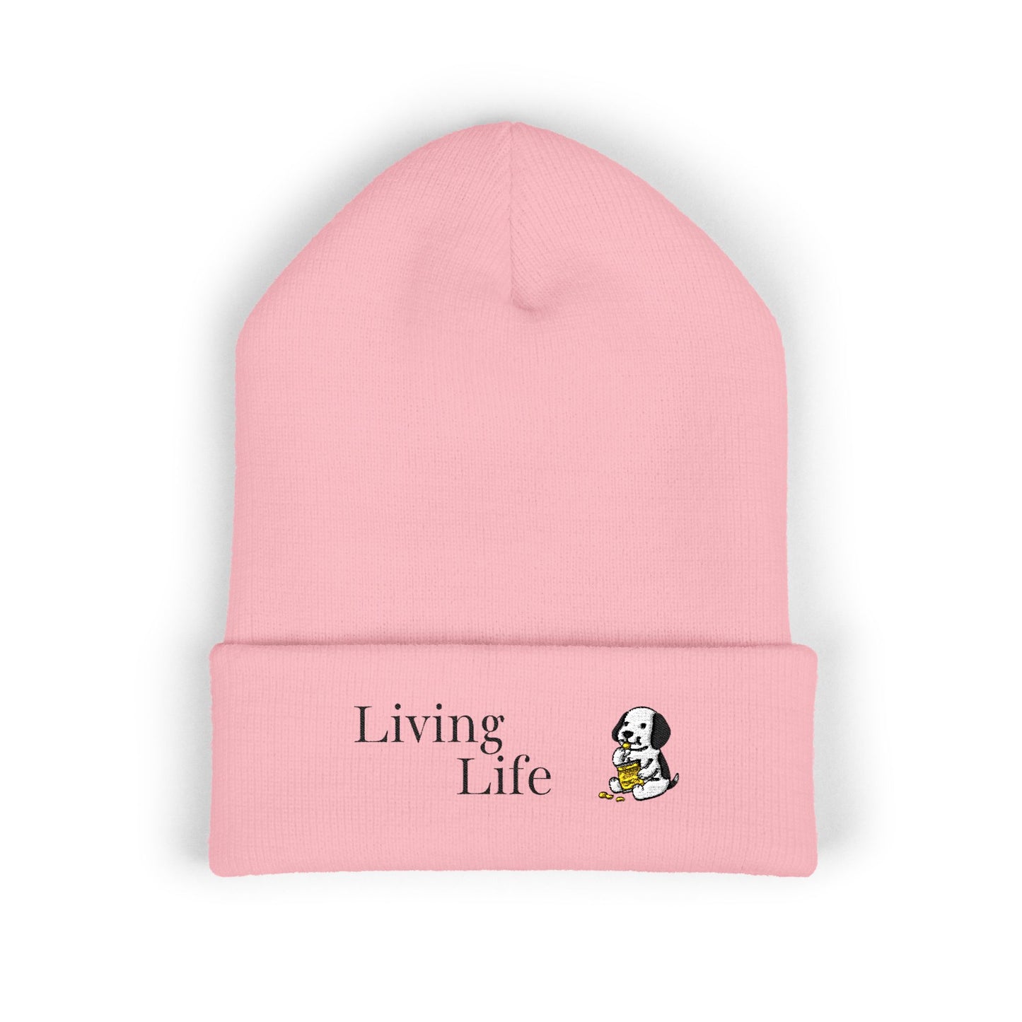 Embroidered Puppy & Duck Cuffed Beanie — Cute Dog Winter Hat