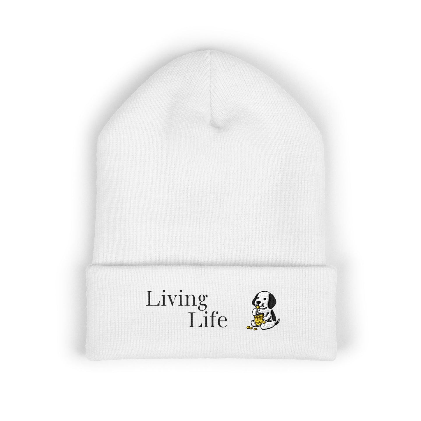Embroidered Puppy & Duck Cuffed Beanie — Cute Dog Winter Hat
